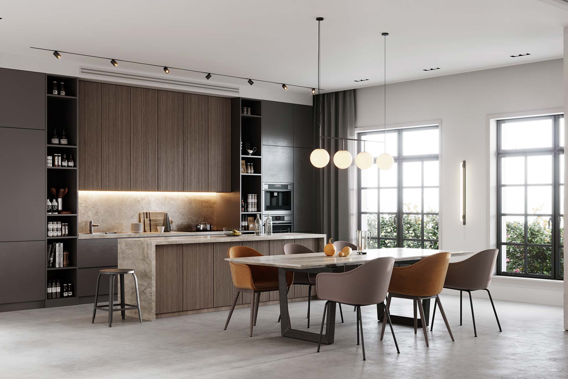 Der richtige Bodenbelag für die Küche - Parkett, Laminat oder Designboden? moderne Küche